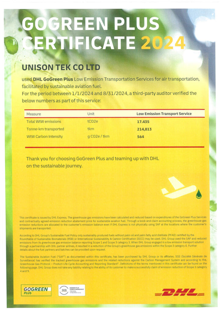 Unison-Tek-GOGREEN-PLUS-CERTIFICATE-2024